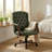Wingback Executive Office Chair, Ergonomic Faux Leather Swivel Adjustable Home Desk Chair-129391194