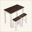Bar Table And Chairs Set, 3 Piece Dining Table Set, Industrial Breakfast Table Set, For Living Room, Dining Room, Game Room