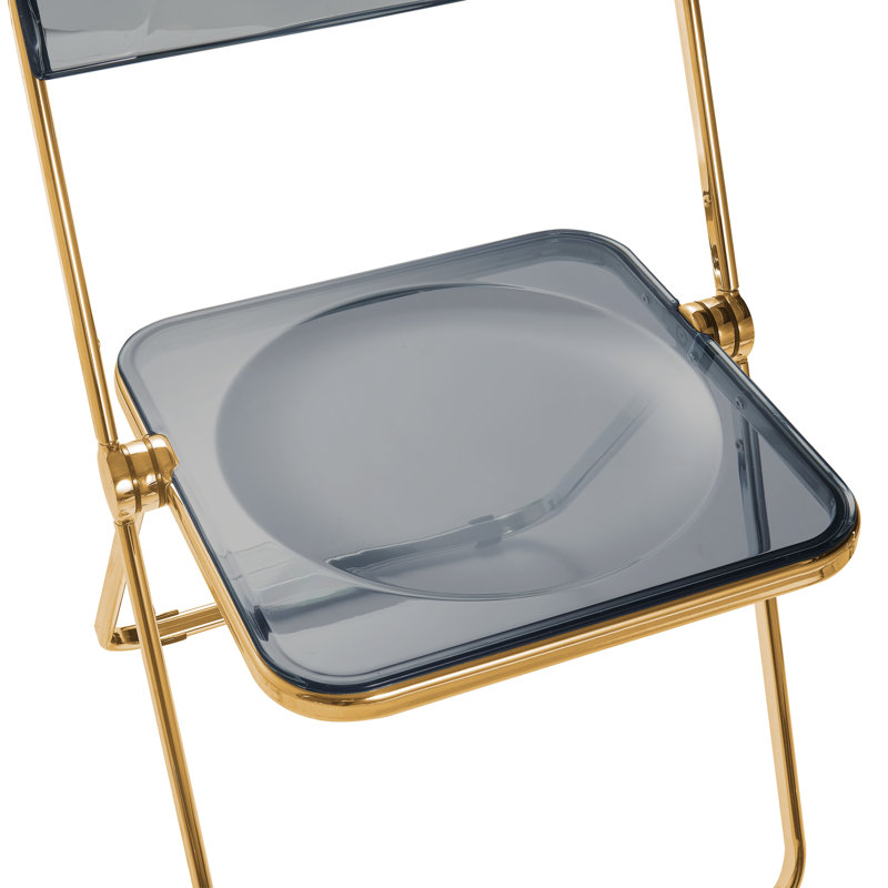 Chaise d'appoint de salle à manger Lawrence, Noir transparent, Or