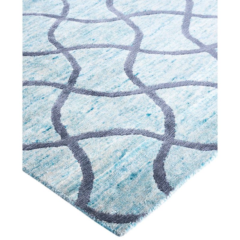 Overdyed One-of-a-Kind Rectangle 9' x 11'10" Hand Knotted Area Rug