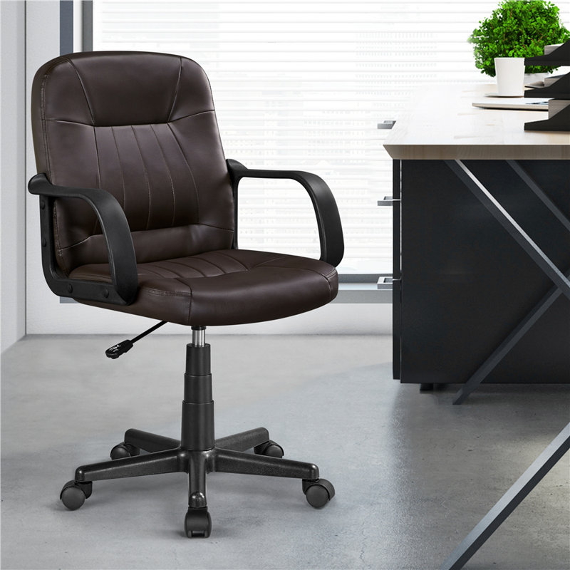 Task Chair with Headrest, Brown