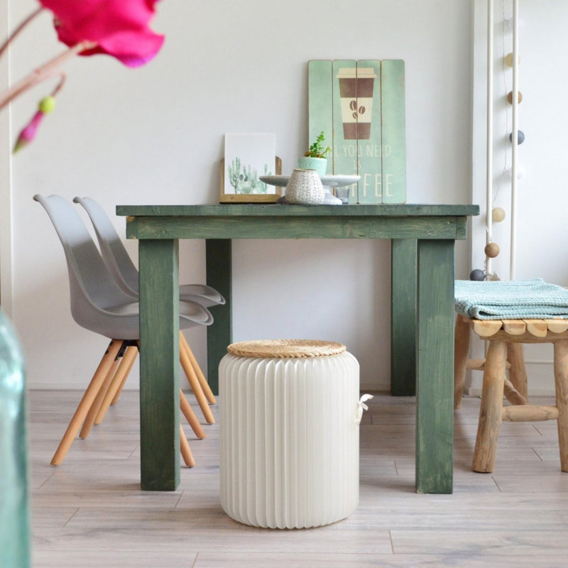 Cardboard Accent Stool, White
