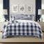 Ensemble de housse de couette en coton indigo / ivoire 8 pièces Walker Buffalo-109897216