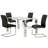 Hudaifa Glass Top Metal Base Dining Table