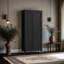 Armoire de rangement haute, garde-manger avec portes et tablettes réglables-175487826