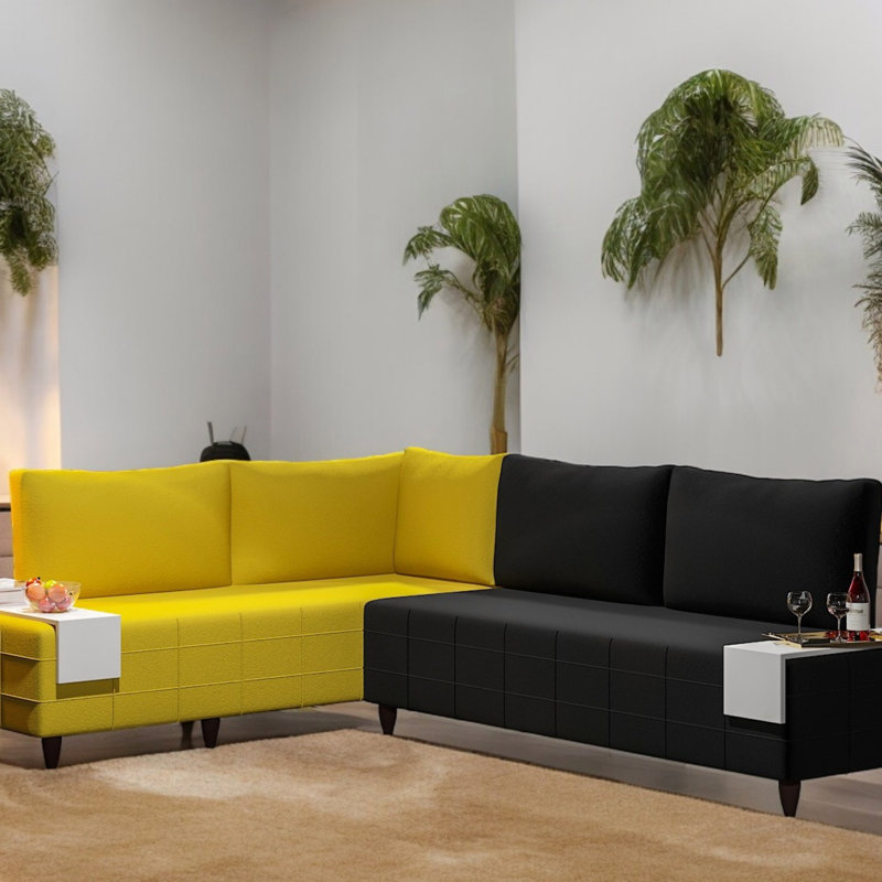 Canapé modulaire Inferno, noir (modulaire)