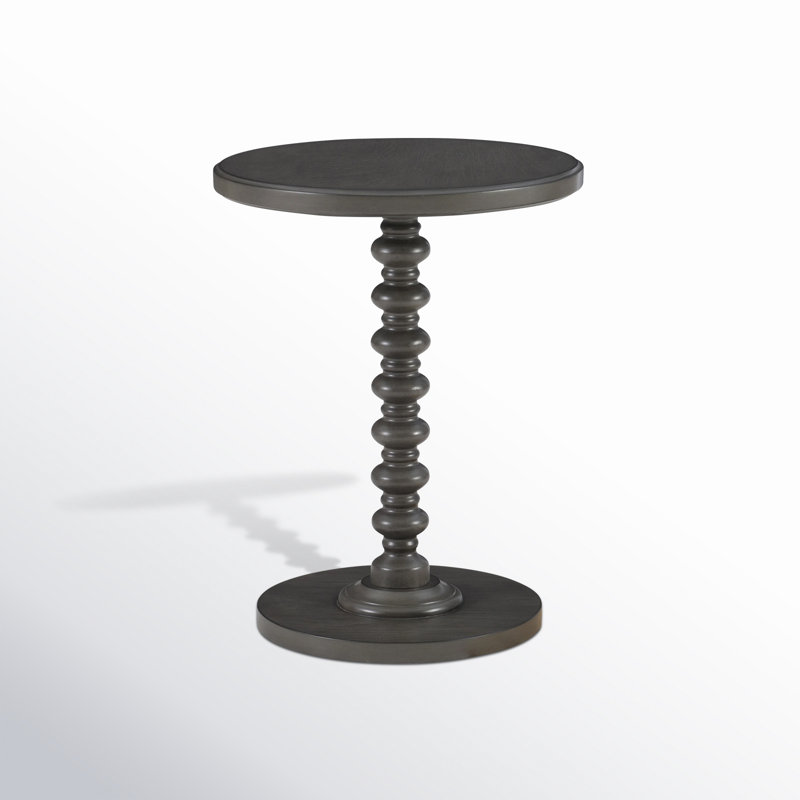 Table de bout à piédestal Fiama, Gris foncé, H 22,25 po x l 17 po