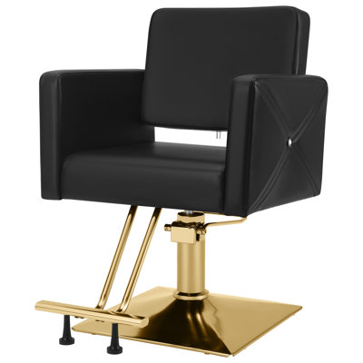 Fauteuil de salon pivotant à 360 degrés Inbox Zero, fauteuil de coiffeur à pompe hydraulique robuste, fauteuil de beauté à hauteur réglable pour coiffeur