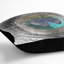 Delicate Peacock Feather In Abstract Square Throw Cushion-56357710-56357709
