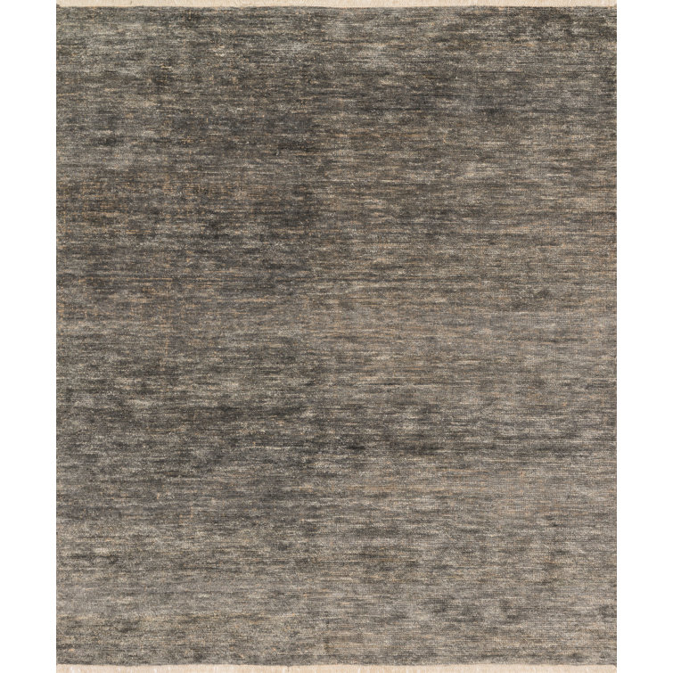 Tapis gris en jute noué à la main Moiseiev