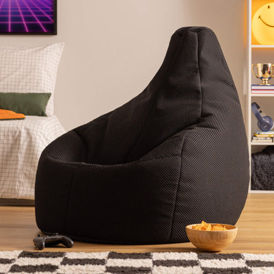 icon Gaming Performance Mesh XL Recliner Bean Bag, Midnight Black