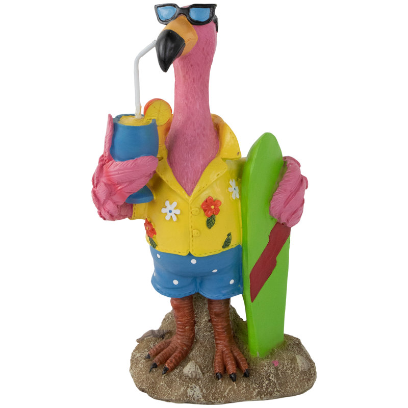 Statue de jardin 11,5 "flamant rose tropical