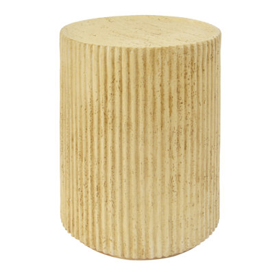 Table d'appoint de style rétro brun antique, dimensions cylindriques, intempéries, supporte une forme de 200 lb, finition vieillie à la main