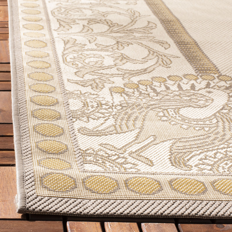 Tapis oriental beige Liddington, Rectangle 2 pi 7 po x 5 pi