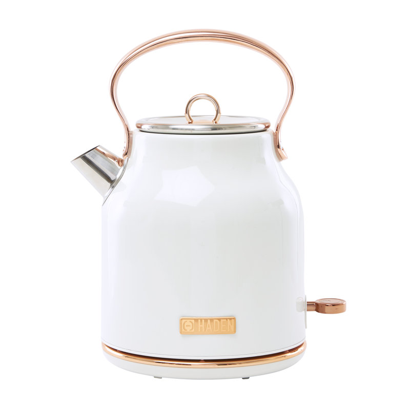 Bouilloire en acier inoxydable 1,7 L HADEN Heritage, Ivoire / cuivre