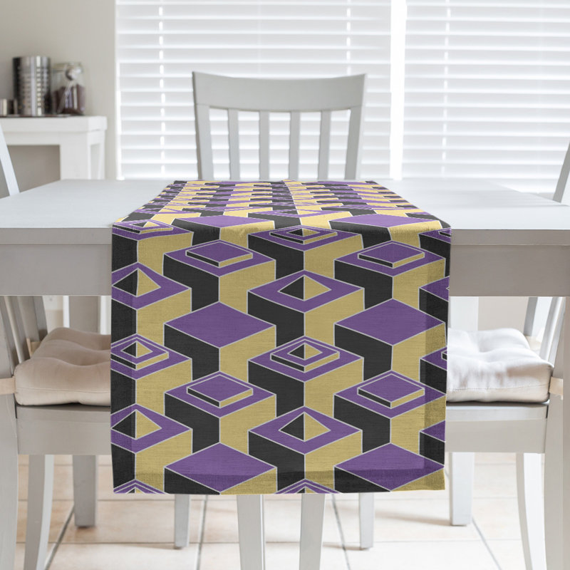 Chemin de table Classic Skyscrapers, 16 po x 90 po, Mauve/jaune