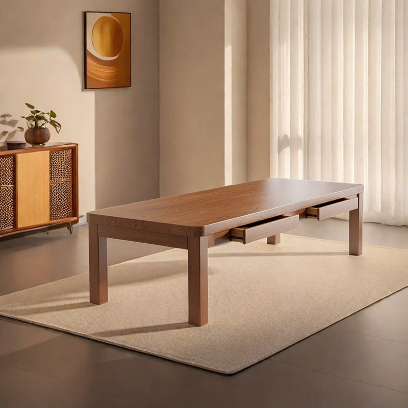 Sair Ash Solid Wood Dining Table, 29.52" H x 86.61" L x 35.43" W
