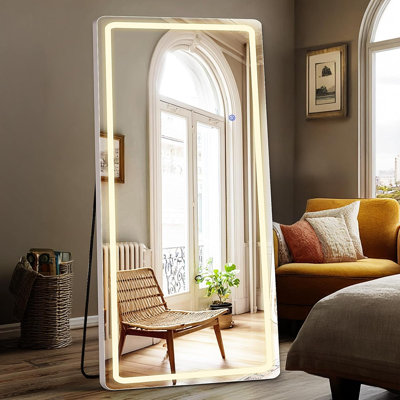 71.3"X26.5" Lighted Floor Mirror With Dimming & 3 Color Lighting