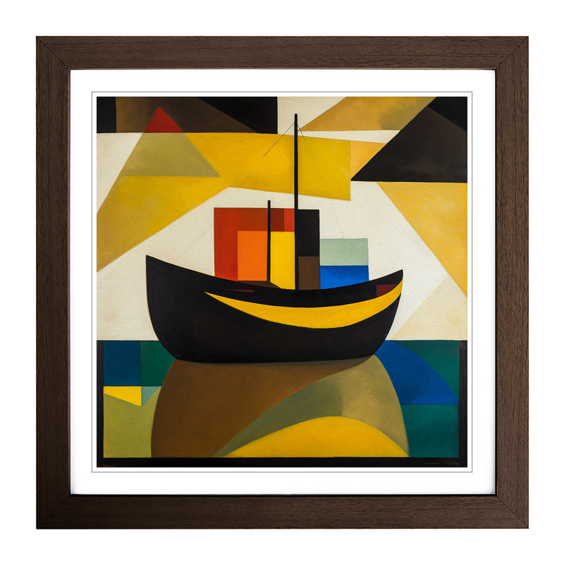 Single Picture Frame Print on Wood, Walnut