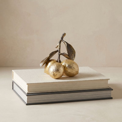 Gold Leaf Polyresin Lemon Figurine