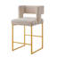 Tabouret de bar à hauteur de comptoir moderne avec dossier ouvert carré et pieds robustes en fer, ensemble de 2 chaises de bar polyvalentes-46872856
