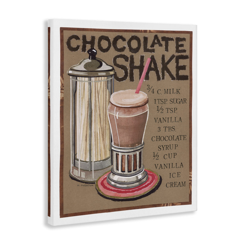 Art mural sur toile Recette chocolat frappé par Nancy Overton, H 30 po x l 24 po