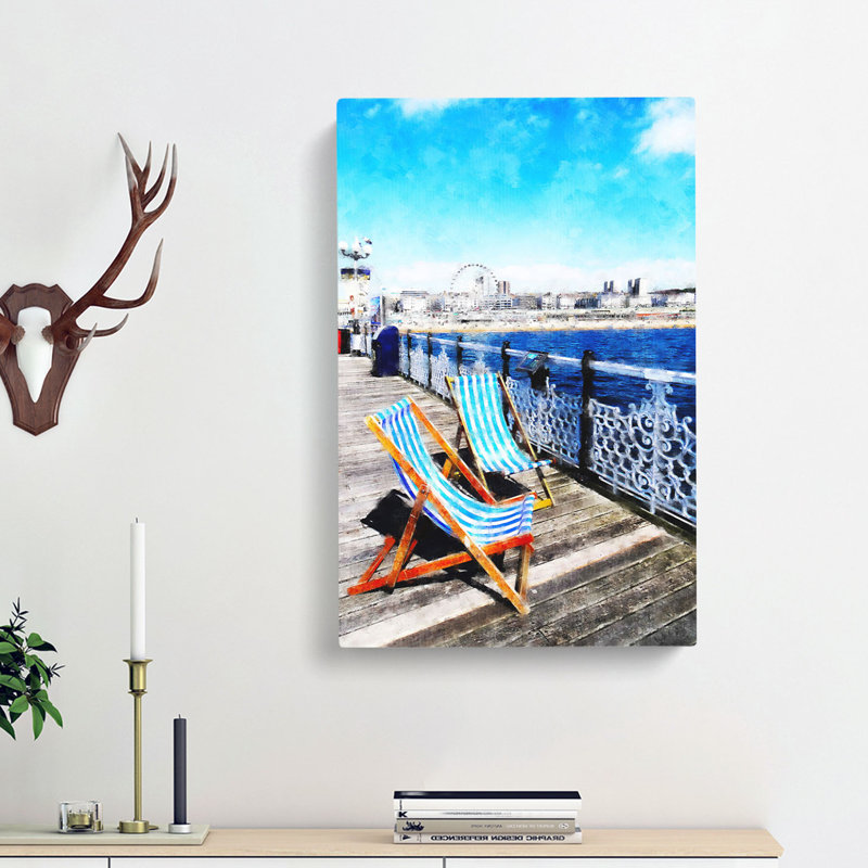 Upon Brighton Beach Pier - Wrapped Canvas Print, 76cm H x 50cm W x 3cm D