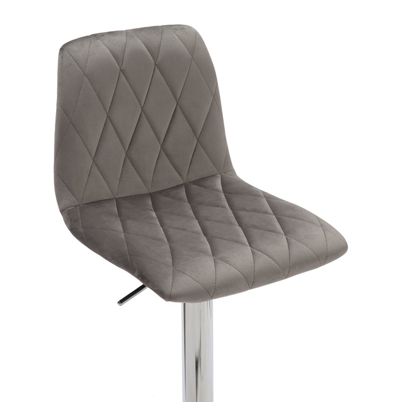 Adelaid Swivel Upholstered Adjustable Height Counter Stool with Metal Frame, Grey