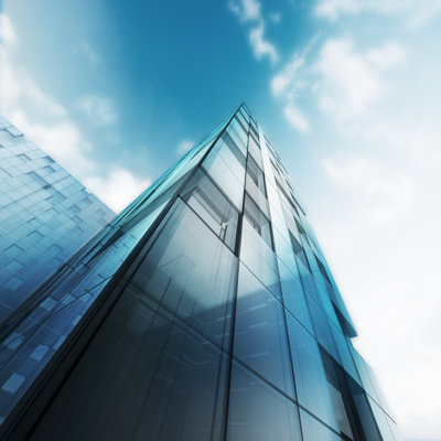 Transparent Abstract Building - Wrapped Canvas Print