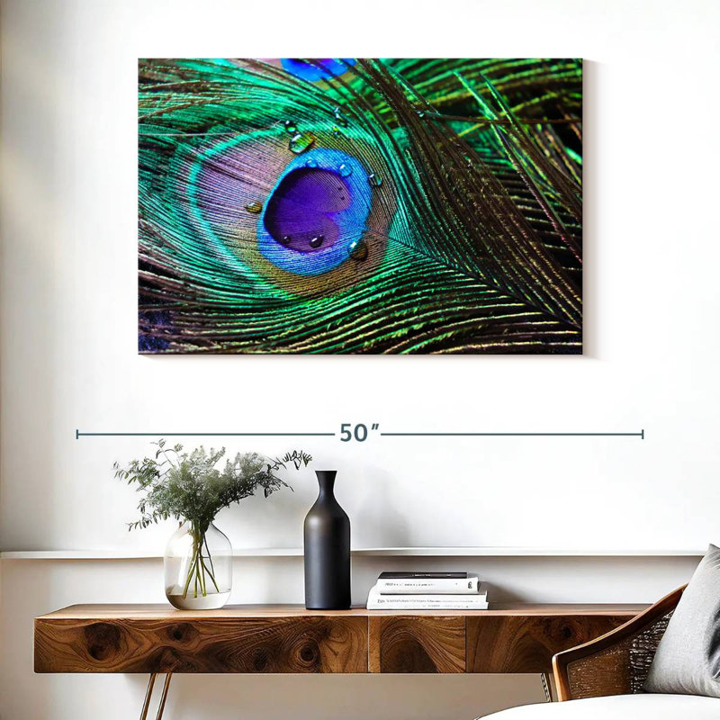 Brampt Blue Indian Peacock, 26" H x 39" W