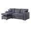 Ensemble de canapé convertible modulaire convertible en velours côtelé gris foncé-39312619