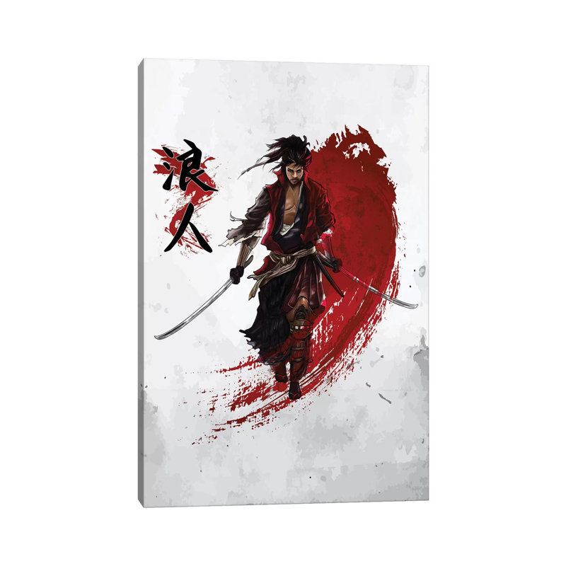 «Ronin Samurai» par Cornélin, reproduction d'art sur toile tendue, H 40 po x l 26 po x P 1,5 po