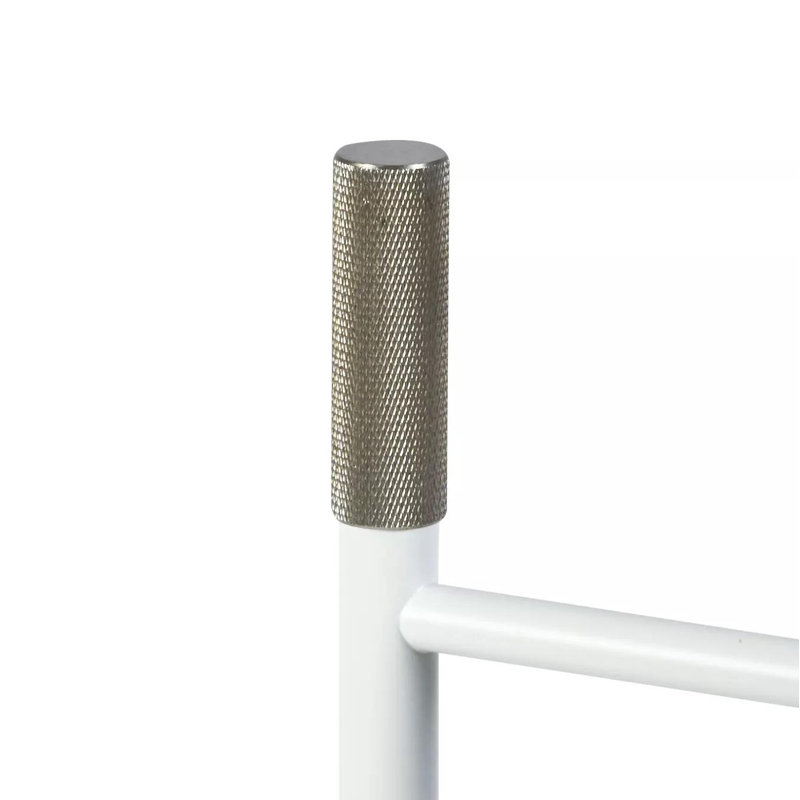 Chester Free Standing Toilet Paper Holder, Satin Nickel/Matte White