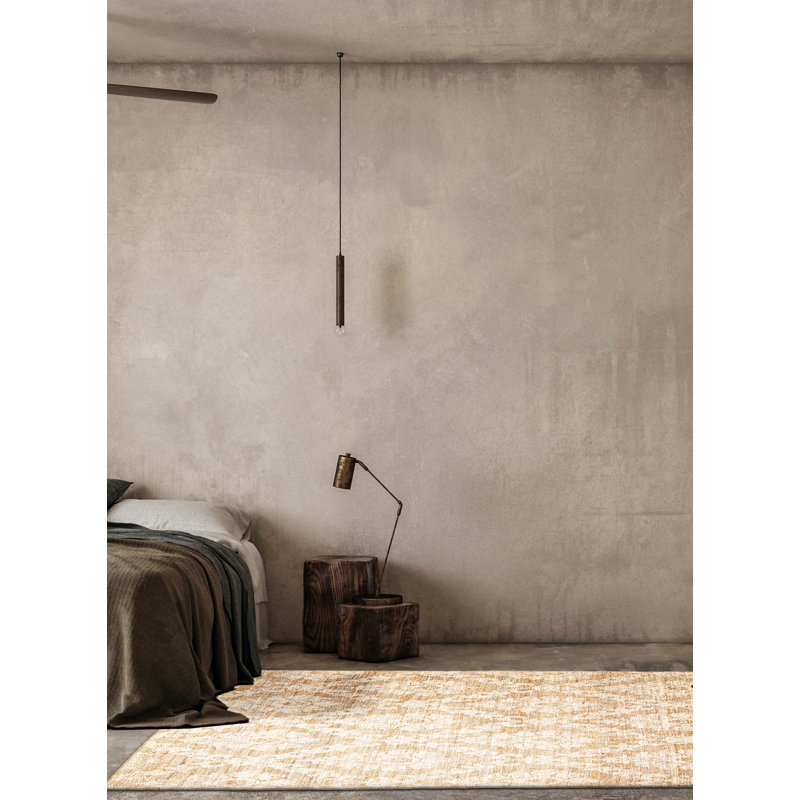 Tapis unique Kilim 5 pi 4 po x 7 pi 5 po Denizli brun clair Palas