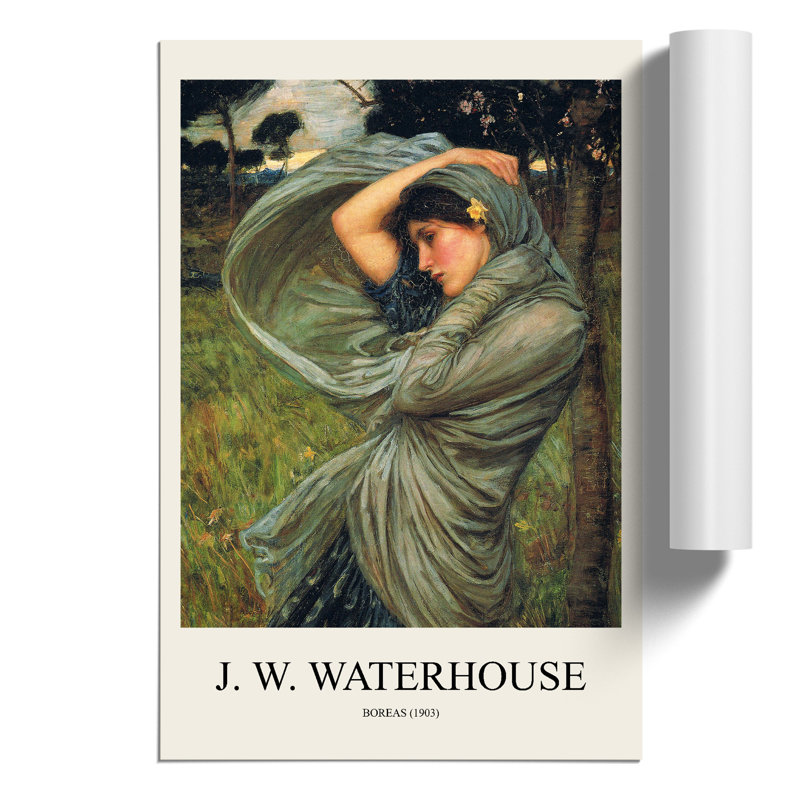 Boreas by John William Waterhouse - No Frame Painting, 42cm H x 30cm W x 0.1cm D