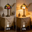 Lampe de table en vitrail Tiffany, base en résine bronze, ampoule incluse