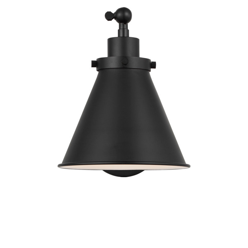 Wellfleet One-Arm Cone Sconce, Midnight Black, Midnight Black