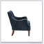 Fauteuil capitonné en polyester bleu marine à 4 pieds