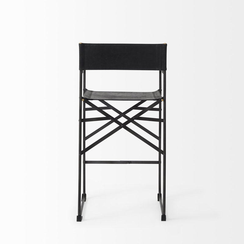 Tabouret de bar et de comptoir Sambac, Tabouret de comptoir (siège d'une hauteur de 26,5, Noir