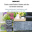 Funny Garden Gnome with a Shovel, Frostproof Outdoor Plant Pot, Garden Planter with Drainage Holes, Grey Stone Effect Gnome Flower Pot L23 W21 H39 cm, with Inner Top D17 cm, 6.8 litres