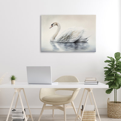 Élégante toile de cygne flottante, design par Sasha