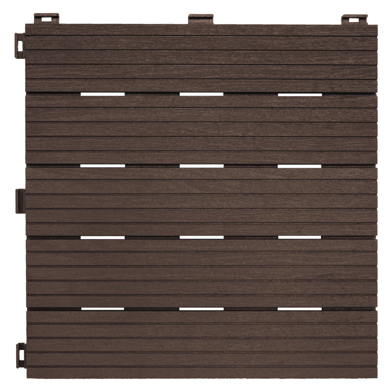 COSMO-DECKING-TILES 30cm L x 30cm W Composite Interlocking Deck Tile, Brown