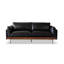 Canapé modulaire noir en cuir véritable