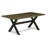 6 Piece Dining Set Contains a Rectangle Dining Room Table with X-Legs and 4 Black Color Linen Fabric Upholstered Chairs with a Bench, Wire Brushed Black Finish-1221694505-1221694506