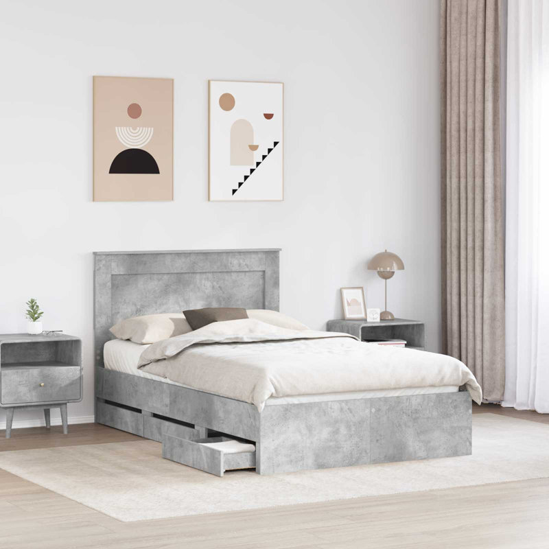 Bed, Double (4'6), Concrete Grey