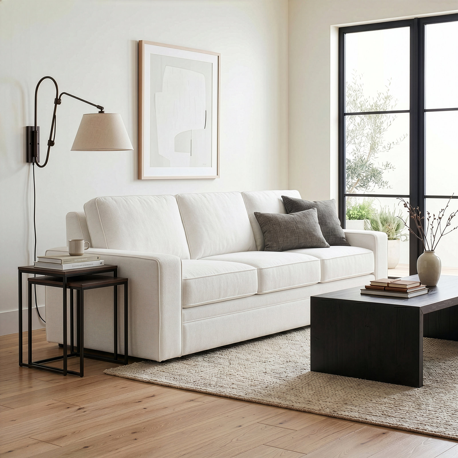 100'' Upholstered Sofa, Nomad Snow