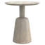 Table de bout ronde contemporaine en bois de manguier massif l 18 po avec base piédestal Finchley