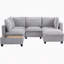 Canapé modulaire de 90 po en forme de U, canapé modulaire avec repose-pieds mobile, table basse avec appareils de chargement cachés pour le salon-1447753607