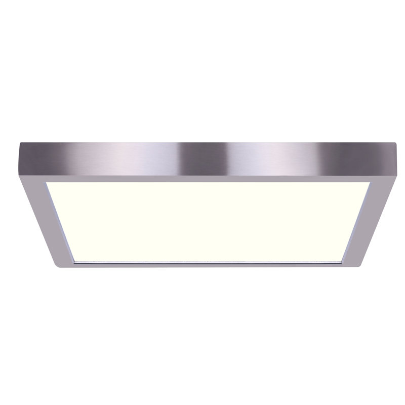Plafonnier encastré carré/rectangulaire 1-light 11 po simple Peebles, Nickel brossé