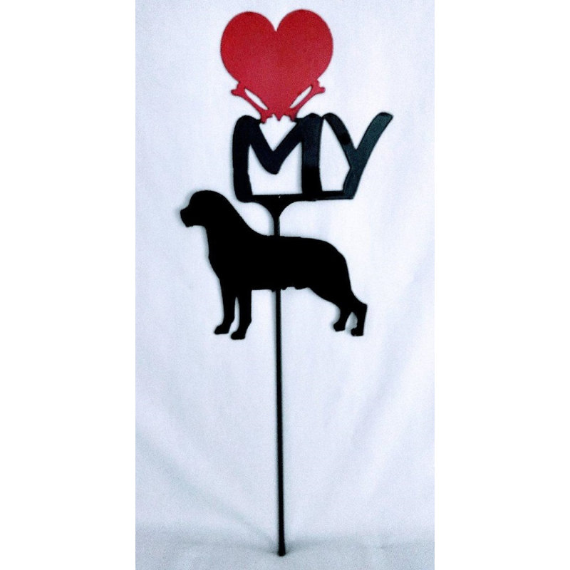 Plaque de jardin Rottweiler Love My Heart